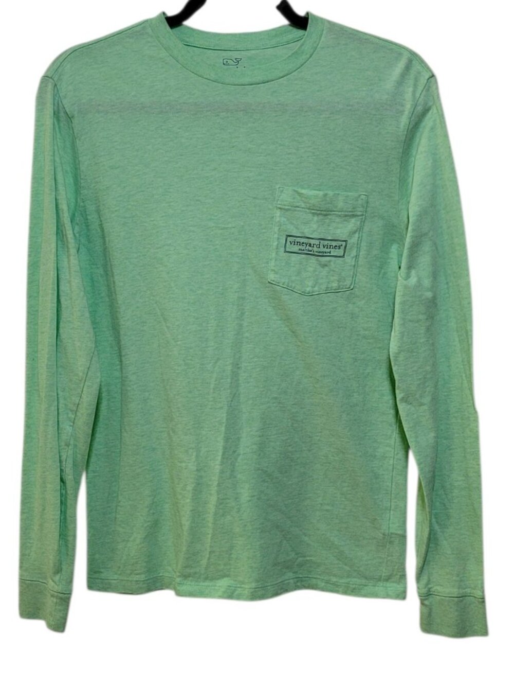 Vineyard Vines Long Sleeve Shirt Green Logo Box Pocket XS Coastal Nautical